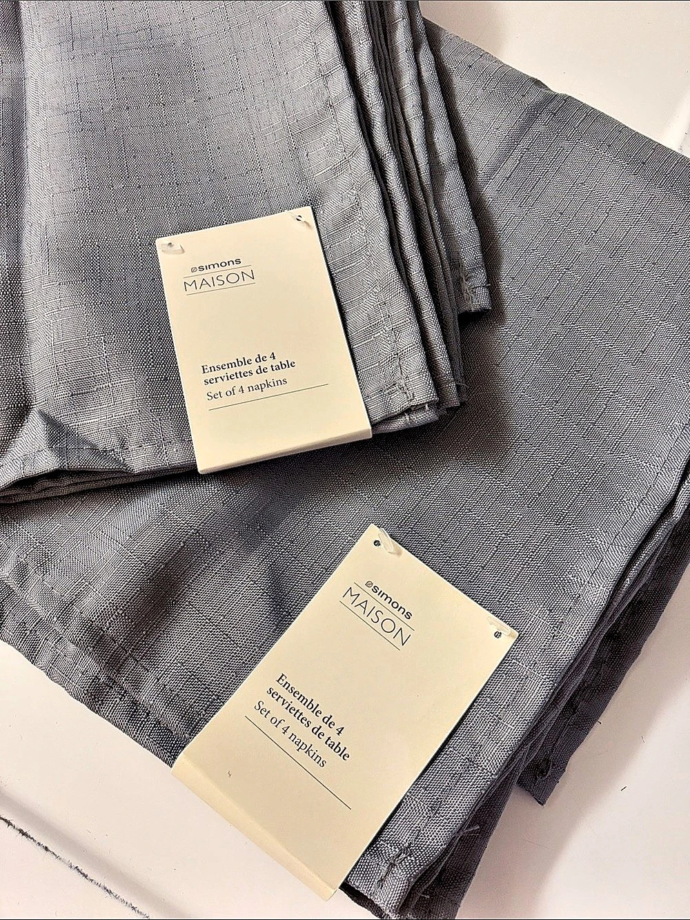 Simon’s Maison Gray Polyester Table Napkin NWT